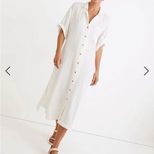 Madewell lightestspun cover-up maxi shirt dress M